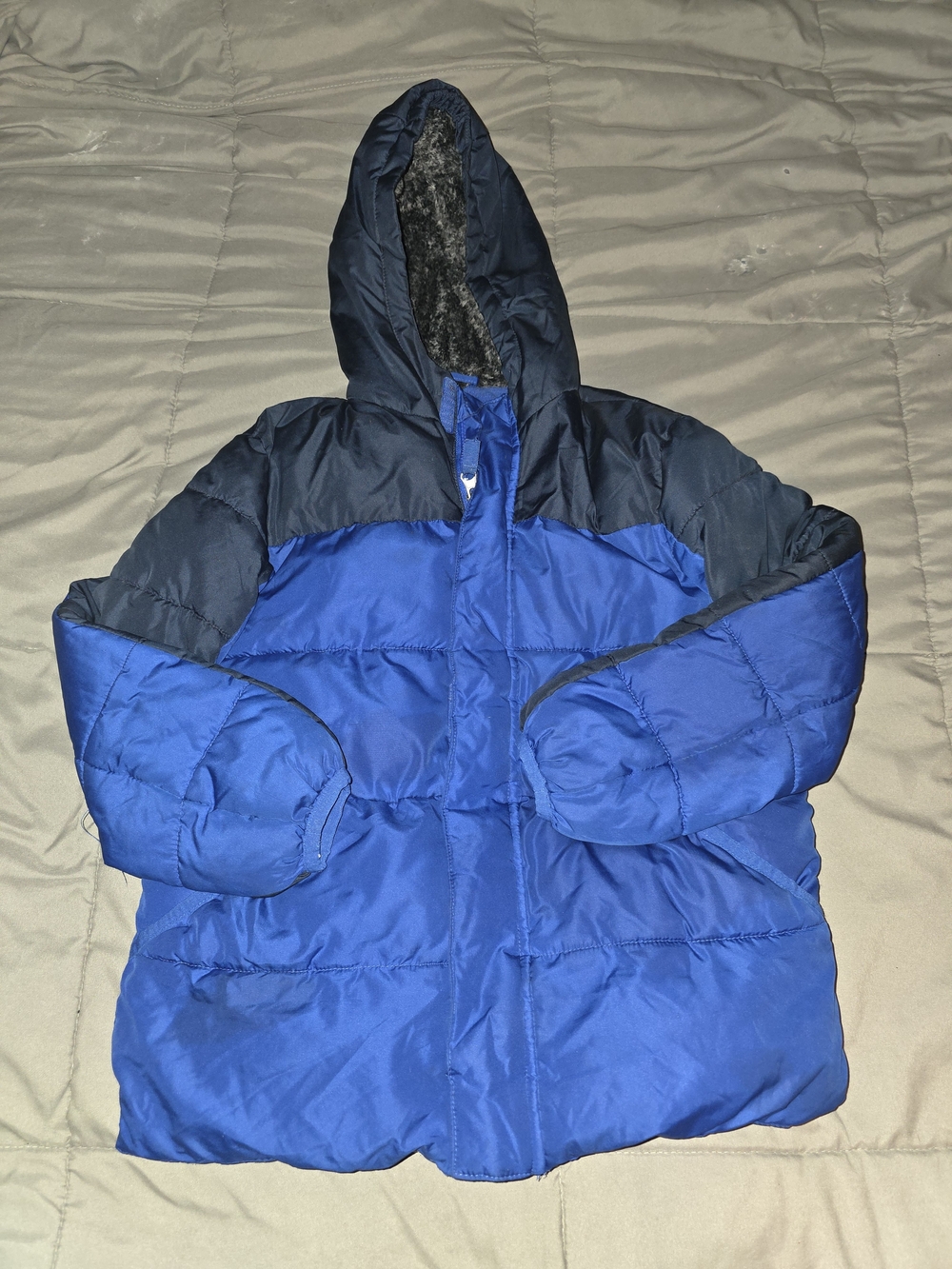 wonder nation Blue Colorblock Hooded Puffer Jacket